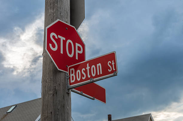 Stop by Boston street sign.