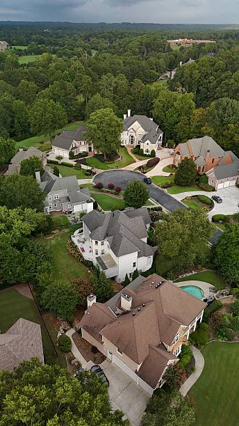 istock Vertical aerial view of an upscale sub division 2231576398
