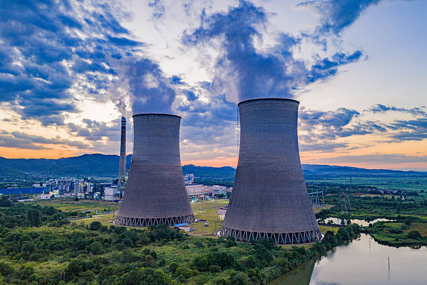 istock Thermal power plant at sunrise 2231589004