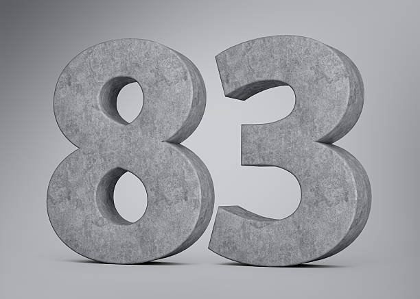 istock 3d Concrete Number Eighty Three 83 Made Of Grey Concrete Stone Grey Background 3d Illustration 2231595206