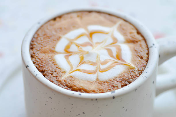 hot cofffee, cappuccino coffee or latte coffee or flat white or latte art for serve