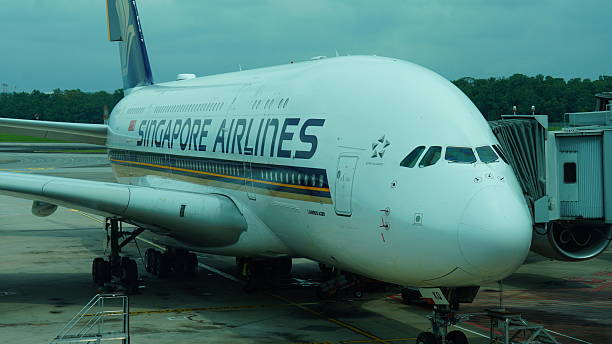 Singapore, July 26, 2025A Singapore Airlines plane rests at the gate, ground crews busy with fueling, checks, and preparations for its next flight.