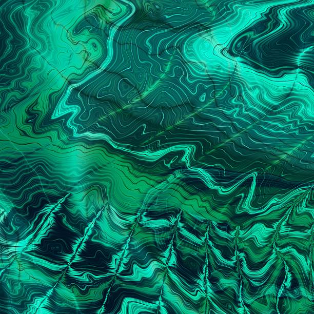 Abstract Malachite stone texture. Fractal digital Art Background. High Resolution. Can be used for background or wallpaper.