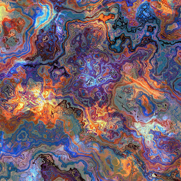 Abstract colorful wavy groovy psychedelic background.