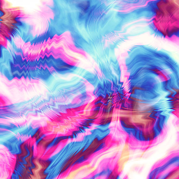 Abstract colorful wavy groovy psychedelic background.