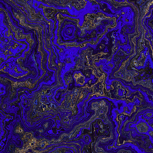 istock Abstract Marble texture. Fractal digital Art Background. High Resolution. Dark blue marble texture with gold veins. Can be used for background or wallpaper 2231610598