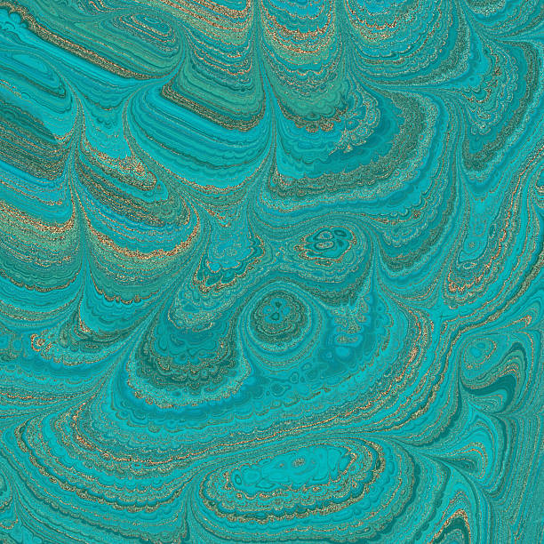 Abstract Marble texture. Fractal digital Art Background. High Resolution. Malachite marble texture with gold veins. Can be used for background or wallpaper.