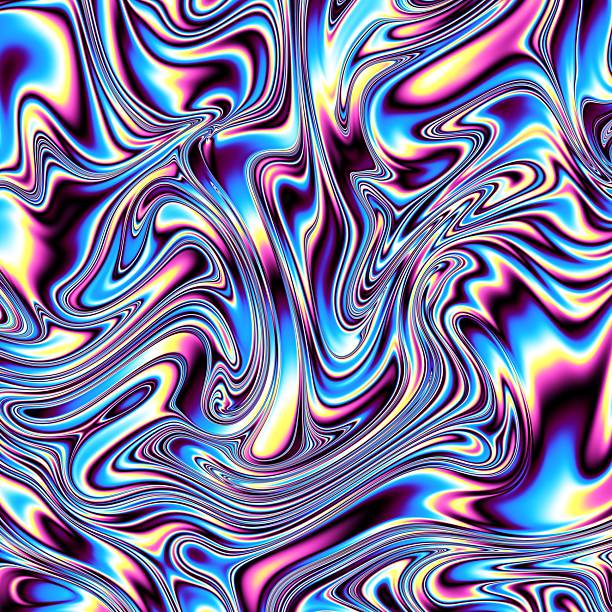 Abstract colorful wavy groovy psychedelic background