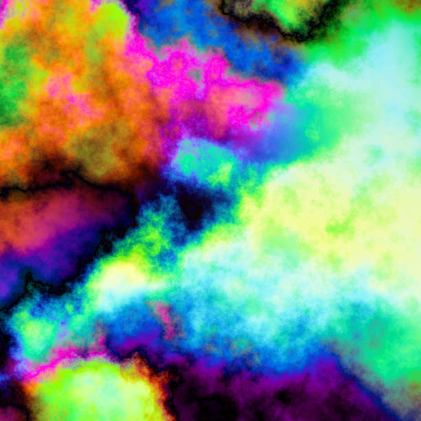 Abstract colorful wavy groovy psychedelic background.