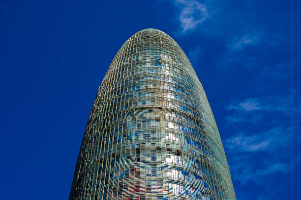 The tower of Glorias against the blue sky in July.