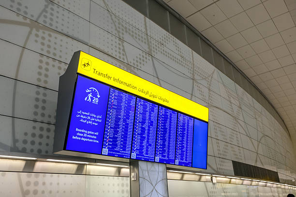 Abu Dhabi, United Arab Emirates - 07 09 2025: Departures board timetable Abu Dhabi Airport terminal, UAE