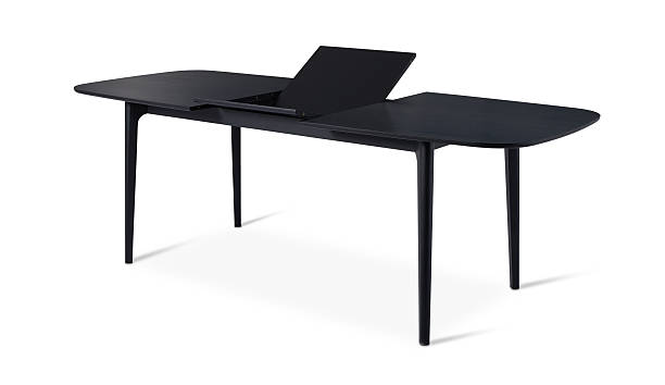 istock Black Color Wooden Desk Dining Table On Isolated White Background Including Clipping Path With Natural Shadow . 2231626940