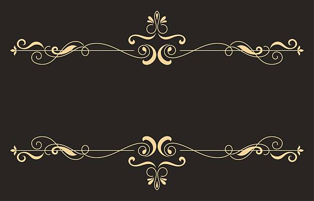 Gold vintage frame, scroll pattern, card element