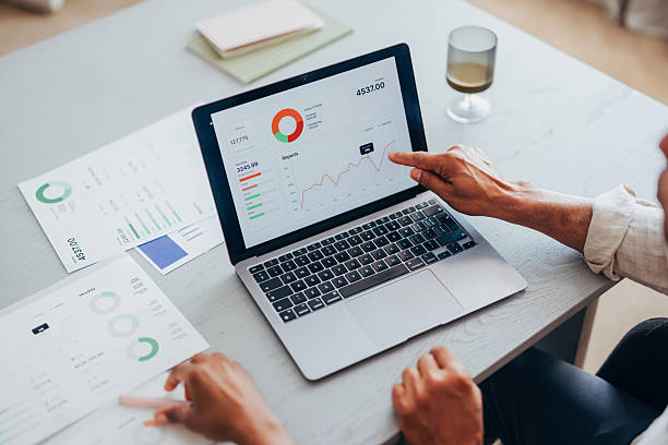 istock Business Professionals Analyzing Data on a Laptop with Charts and Graphs 2231641613