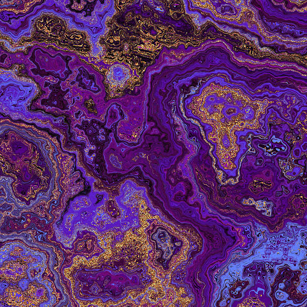 istock Abstract Marble texture. Fractal digital Art Background. High Resolution. Deep Purple marble with gold veins. Can be used for background or wallpaper 2231645225