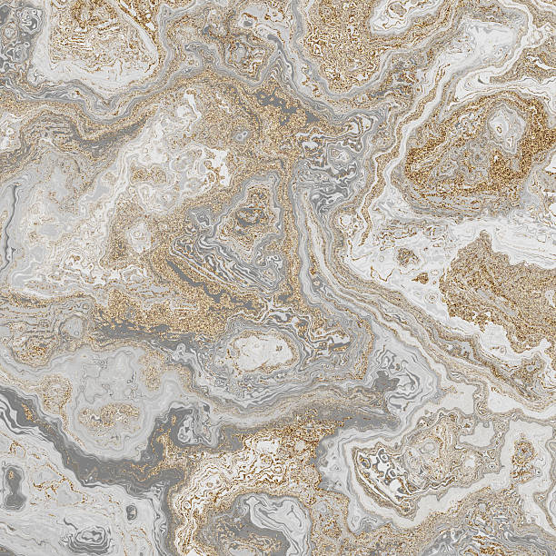 Abstract Marble texture. Fractal digital Art Background. High Resolution. Gray marble texture with gold veins. Can be used for background or wallpaper.