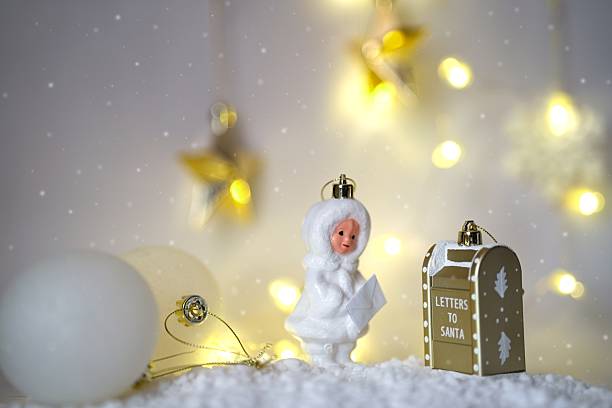 istock Beautiful Christmas toy composition in white-golden scheme. 2231647628
