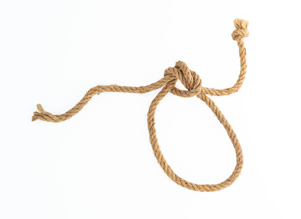 A lasso made of brown hemp rope