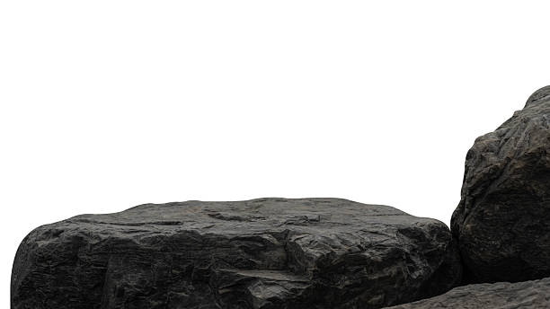istock Mountain Cliff, Rock Isolated, Stone Podium on white Background 2231652326