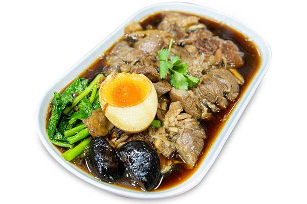 istock Top view of Stewed Pork Leg with Rice, focus selective 2231673227