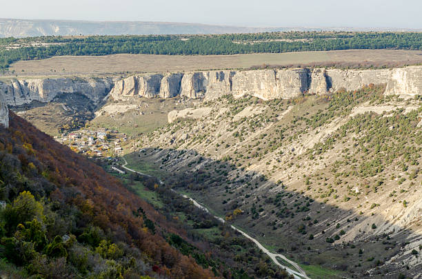 istock Majestic Crimea valley panorama with ancient cliffs 2231676012