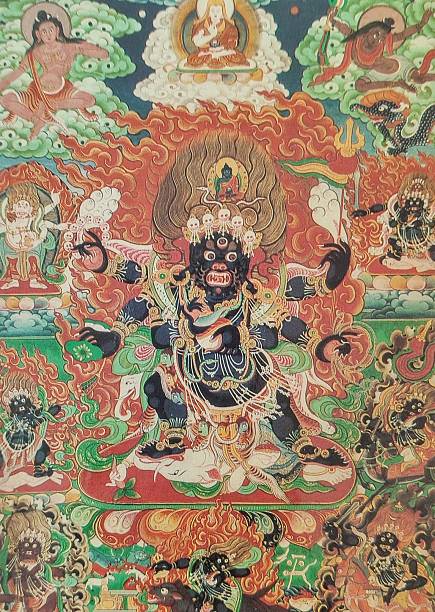 istock A multicolored mural depicting a four-armed Mahakala, a wrathful deity 2231680512