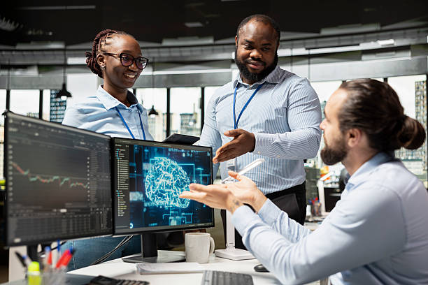 istock Teamworking stockbrokers leverage AI technology to optimize trading strategies 2231682039