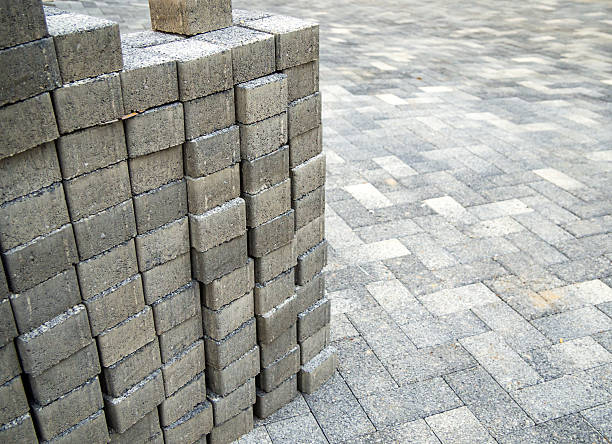 istock Paving stones are stacked on a newly paved area 2231688318