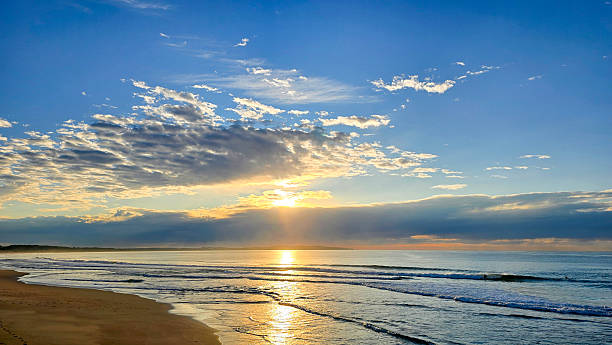 istock Sunrise over the ocean before storm coming, background with copy space 2231704149