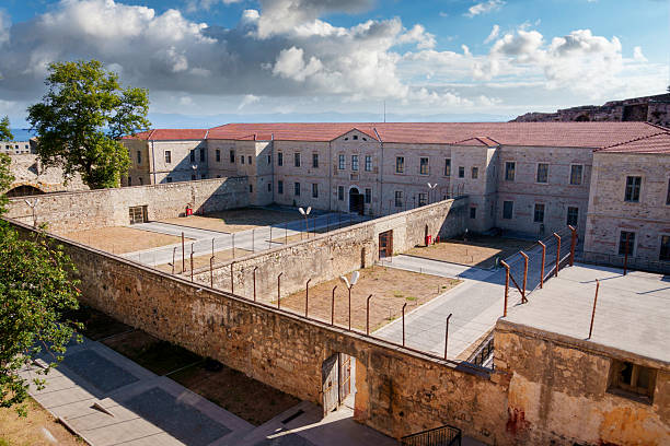 Sinop prison historical building showing courtyard and walls