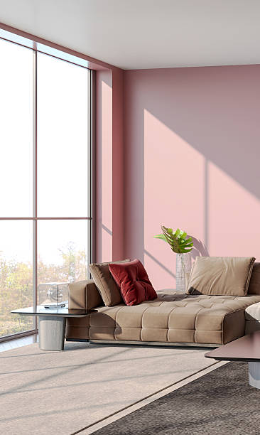 istock Large luxury modern bright interiors Living room mockup illustration 3D rendering image 2231708333