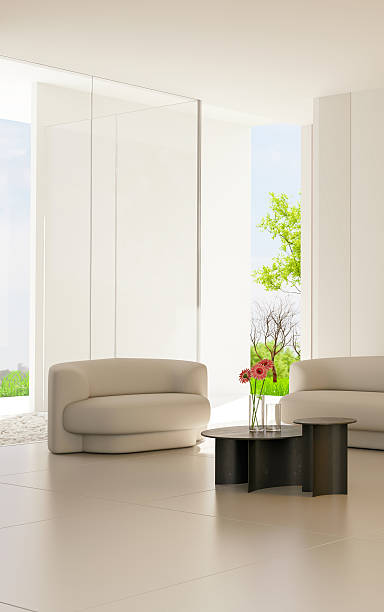 istock Large luxury modern bright interiors Living room mockup illustration 3D rendering image 2231708380
