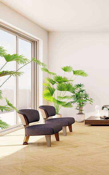 istock Large luxury modern bright interiors Living room mockup illustration 3D rendering image 2231708544