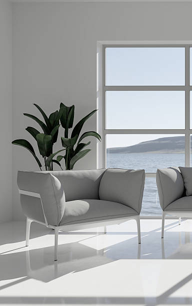 istock Large luxury modern bright interiors Living room mockup illustration 3D rendering image 2231709023