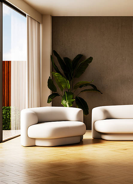 istock Large luxury modern bright interiors Living room mockup illustration 3D rendering image 2231709058