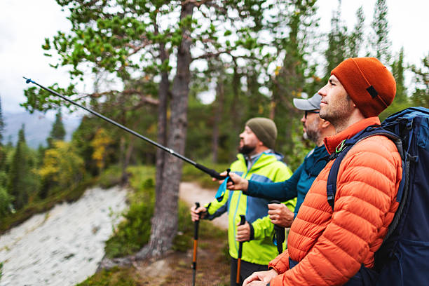 istock Three friends trekking in Mountain 2231709516