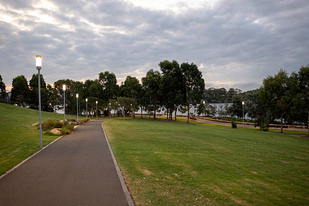 Barangaroo Reserve at dusk in Sydney, Australia