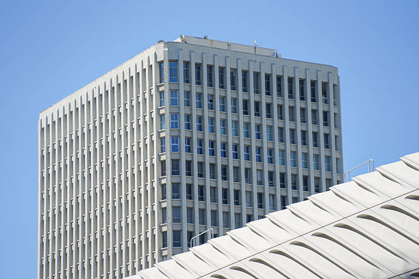 istock White office building. Modern Minimalist Architecture Constructivism.  Lines and squares 2231716538