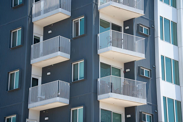 istock Modern architecture building panels and balcony in minimalist 2231716561