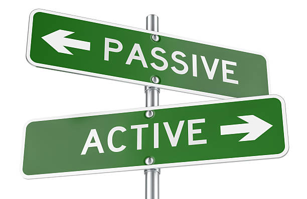 istock Active or Passive green direction arrows, street signs. 3D rendering 2231717077