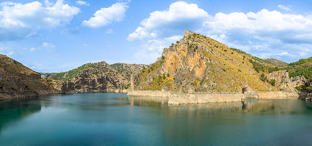 istock Reservoir dam at Quentar on cloudy weather 2231719506
