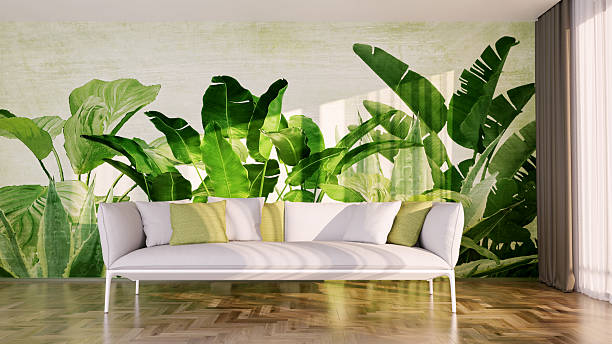 istock Large luxury modern bright interiors Living room mockup illustration 3D rendering image 2231722999