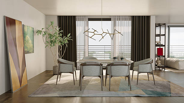 istock Large luxury modern bright interiors Living room mockup illustration 3D rendering image 2231723075