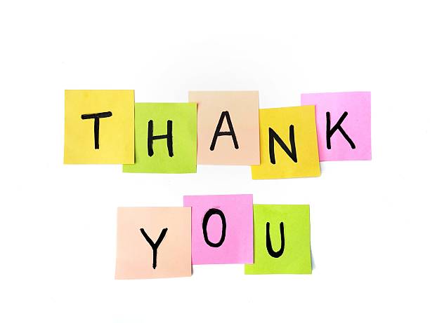 istock Thank you message on colorful note paper isolated on white background 2231742033