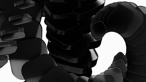 Abstract Black Shapes in Spiral Formation