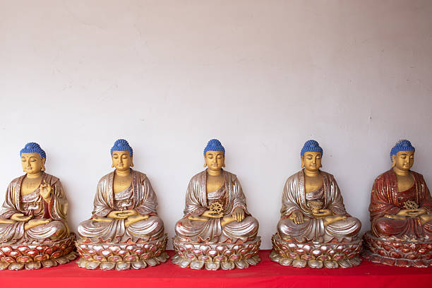 Tongliang District, Chongqing, China, a niche attraction - Keidu Temple. Pictured is a Buddha statue in a corner of the temple.