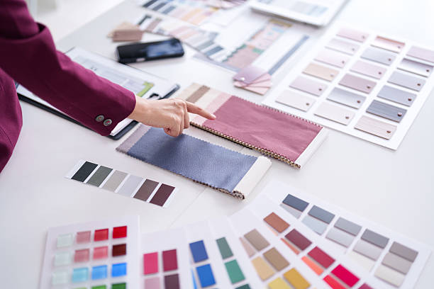istock Architect Designer Professional Material Selection Fabric Samples Color Palette Home Decor Project Planning Client Consultation Design Studio Modern Interior Solutions 2231757677