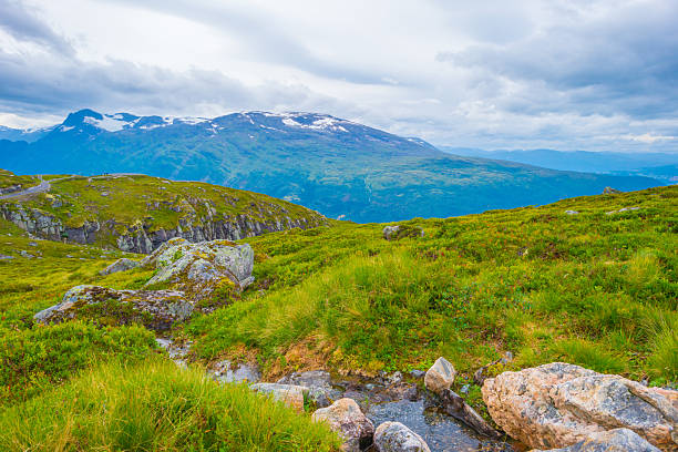 Fjord, a long, narrow sea inlet with steep sides and cliffs, created by a glacier, Norway, August 202525