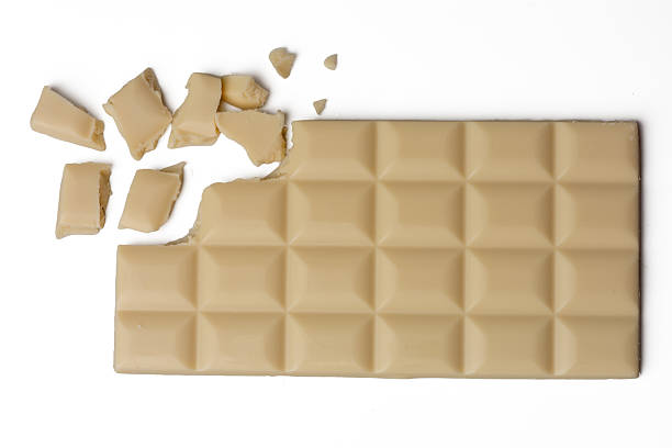 istock Photo of white chocolate bar taken with a high-resolution camera using the focus-stacking technique on a white background. 2231761996