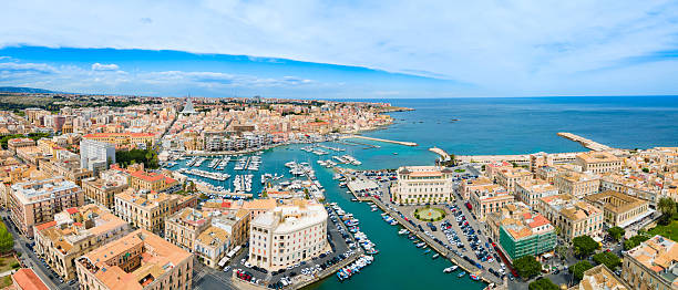 istock Syracuse city port aerial panoramic view, Sicily 2231772375